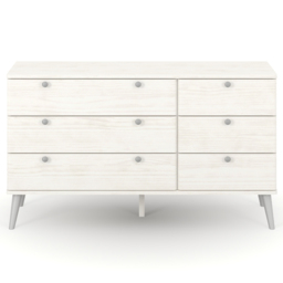 Core Products Augusta Curve 3 Plus 3 Drawer Wide Chest of Drawers - White - Wilko - thumbnail 4