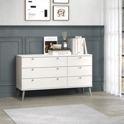 Core Products Augusta Curve 3 Plus 3 Drawer Wide Chest of Drawers - White - Wilko - thumbnail 5