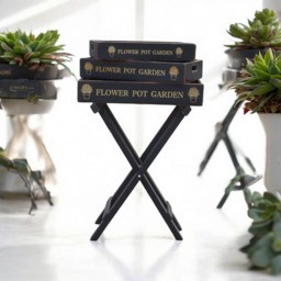 Acacia Home Black Wooden Garden Toffee Tray Set 3 - Size: 78.0 cm x 56.0 cm x 38.0 cmcm - Wilko - thumbnail 3