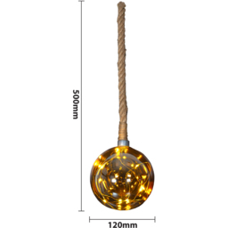Xmas Haus LED Glass Ball Decoration - Size: 500 x 120 x 120cm - Brown - Wilko - thumbnail 5