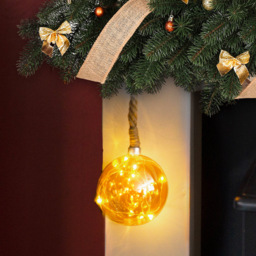 Xmas Haus LED Glass Ball Decoration - Size: 500 x 120 x 120cm - Brown - Wilko