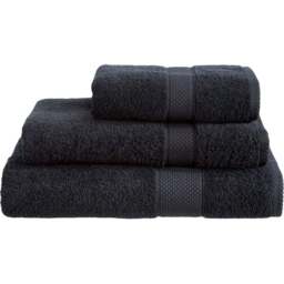 Imperial Hotel Quality Black Combed Cotton Turkish Bath Mat - Size: 50 x 80 x 4cm - Wilko