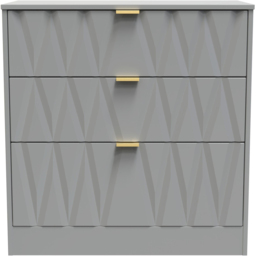 Crowndale Las Vegas Dusk Grey 3 Drawer Deep Chest of Drawers Ready Assembled - Wilko - thumbnail 4