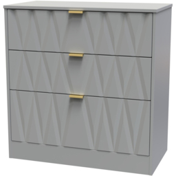 Crowndale Las Vegas Dusk Grey 3 Drawer Deep Chest of Drawers Ready Assembled - Wilko - thumbnail 3