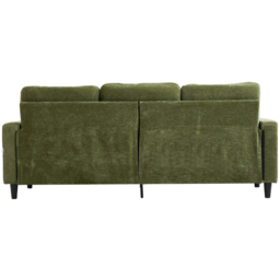 Living and Home 4 Seater Green Chenille Sofa with Footstool and Cup Holders - Wilko - thumbnail 5