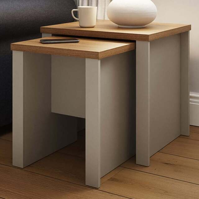 GFW Lancaster Grey Nest of Tables Set of 2 - Size: 44 x 50 x 49cm - Wilko - image 1
