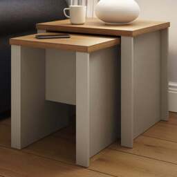 GFW Lancaster Grey Nest of Tables Set of 2 - Size: 44 x 50 x 49cm - Wilko - thumbnail 1