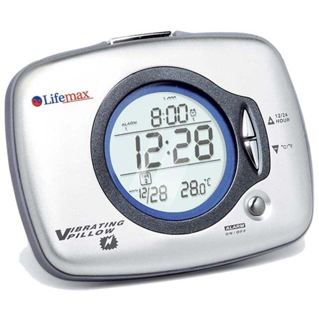 Lifemax Vibration Alarm Clock - Size: 7 x 9.2 x 1.6cm - Silver - Wilko - image 1