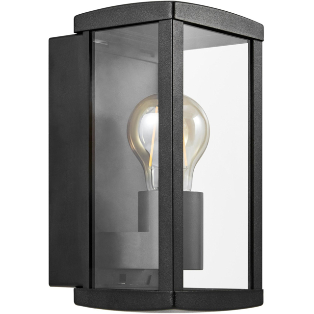 Nordlux Luchy Black Glass Panes Outdoor Wall Light - Size: 22.7 x 11 x 12cm - Wilko - image 1