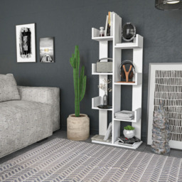 Decorotika Lui 8 Shelf White Tall Tree Style Bookshelf - Size: 137 x 50 x 22cm - Wilko - thumbnail 5