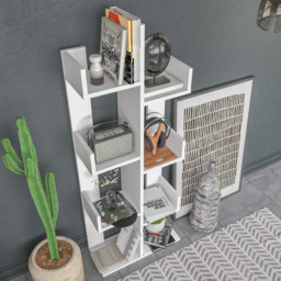 Decorotika Lui 8 Shelf White Tall Tree Style Bookshelf - Size: 137 x 50 x 22cm - Wilko - thumbnail 6