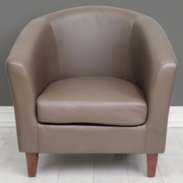 Brooklyn Chocolate Faux Leather Tub Chair - Size: Single - Brown - Wilko - thumbnail 1