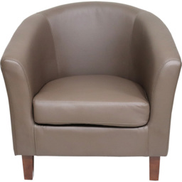 Brooklyn Chocolate Faux Leather Tub Chair - Size: Single - Brown - Wilko - thumbnail 3