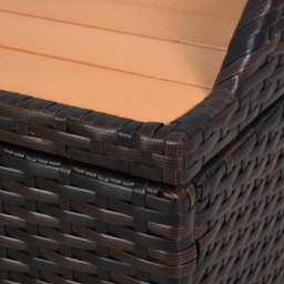 Outsunny 2 Seater Storage Bench with Brown Cushion - Size: 102 x 51 x 52cm - Wilko - thumbnail 4