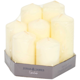Set of 7 Church Candles - White - Jonas & James - Wilko - thumbnail 3