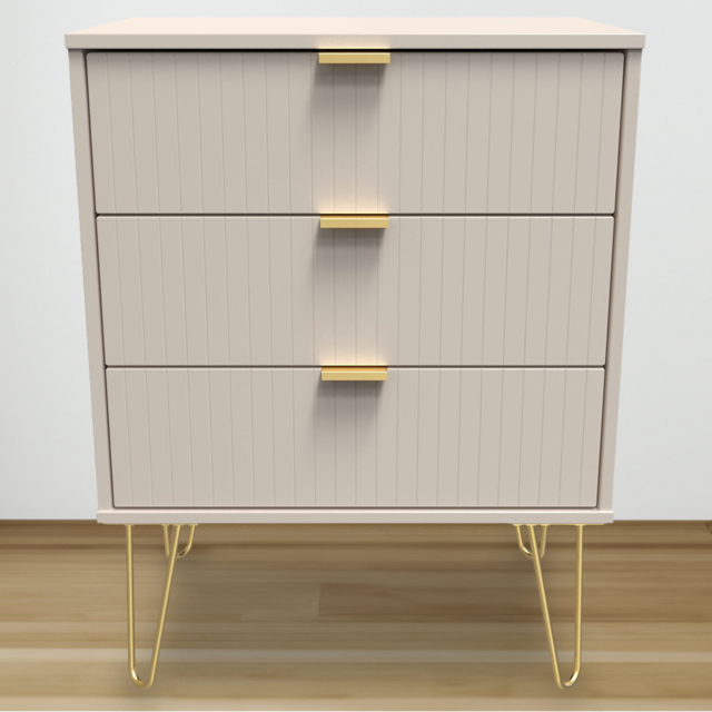 Crowndale Linear 3 Drawer Kashmir Matt Chest of Drawers Ready Assembled - Cream - Wilko - image 1