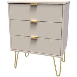 Crowndale Linear 3 Drawer Kashmir Matt Chest of Drawers Ready Assembled - Cream - Wilko - thumbnail 3