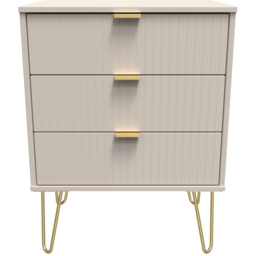 Crowndale Linear 3 Drawer Kashmir Matt Chest of Drawers Ready Assembled - Cream - Wilko - thumbnail 4