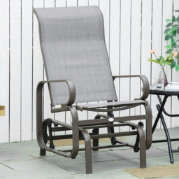 Outsunny Grey Metal Outdoor Gliding Rocking Chair - Size: 74 x 19 x 57cm - Wilko - thumbnail 1