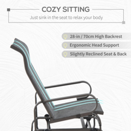Outsunny Grey Metal Outdoor Gliding Rocking Chair - Size: 74 x 19 x 57cm - Wilko - thumbnail 6