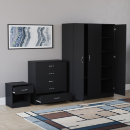 Vida Designs Riano Black 3 Piece Bedroom Furniture Set - Wilko - thumbnail 5