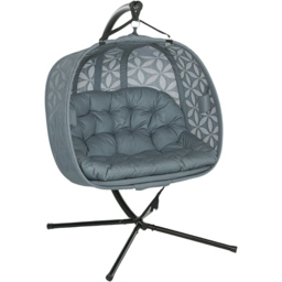 Outsunny Charcoal Grey Double Hanging Swing Chair - Size: 172 x 103 x 139cm - Wilko - thumbnail 3