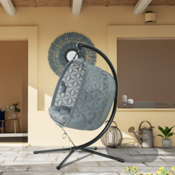 Outsunny Charcoal Grey Double Hanging Swing Chair - Size: 172 x 103 x 139cm - Wilko - thumbnail 5