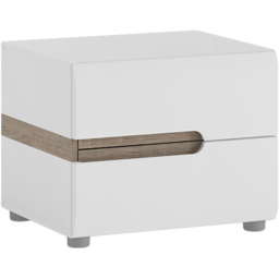 Florence Chelsea 2 Drawers White Truffle Oak Trim Bedside Table - Furniture to Go - Wilko - thumbnail 3