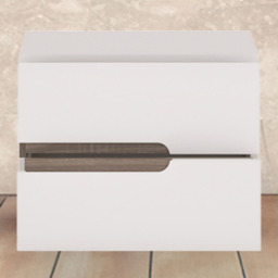 Florence Chelsea 2 Drawers White Truffle Oak Trim Bedside Table - Furniture to Go - Wilko - thumbnail 1