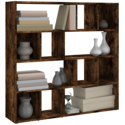 vidaXL 12 Shelf Smoked Oak Bookcase - Brown - Wilko - thumbnail 4