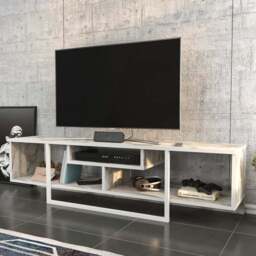 Decorotika Asal 3 Shelf Ephesus and White Modern TV Unit - Size: 40 x 149.4 x 35.2cm - Wilko - thumbnail 1
