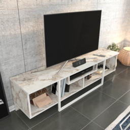 Decorotika Asal 3 Shelf Ephesus and White Modern TV Unit - Size: 40 x 149.4 x 35.2cm - Wilko - thumbnail 6