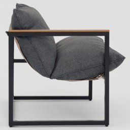 Home Detail Marbella 2 Seater Black Balcony Lounge Set with Dark Grey Cushions - Wilko - thumbnail 4