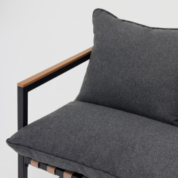 Home Detail Marbella 2 Seater Black Balcony Lounge Set with Dark Grey Cushions - Wilko - thumbnail 7