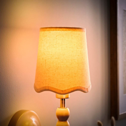 ValueLights Mabel Scalloped Bottom Natural Linen Extra Small Shade - Size: 13.5 x 12 x 12cm - Cream - Wilko - thumbnail 3