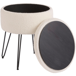 GFW Avery Cream Teddy Boucle Storage Stool - Size: 45 x 38 x 38cm - Wilko - thumbnail 5