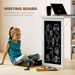 HOMCOM White Folding Convertible Desk with Blackboard and Bookshelf - Size: 153.0 cm x 51.0 cm x 98.0 cmcm - Wilko - thumbnail 7