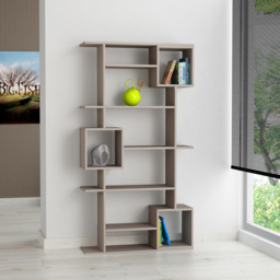 Decortie Soto 13 Shelf Mocha Grey Modern Bookcase Display Unit - Size: 173 x 92 x 25cm - Wilko - thumbnail 4