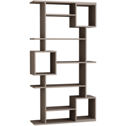 Decortie Soto 13 Shelf Mocha Grey Modern Bookcase Display Unit - Size: 173 x 92 x 25cm - Wilko - thumbnail 3