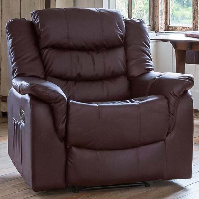 Almeira Burgundy Recliner Armchair - Size: Single - Red - Artemis Home - Wilko - image 1