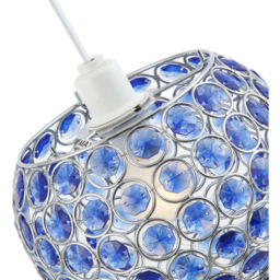 Happy Homewares Round Globe Small Blue Acrylic Bead Jewels Pendant Shade - Size: 18 x 18 x 18cm - Wilko - thumbnail 7