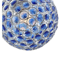 Happy Homewares Round Globe Small Blue Acrylic Bead Jewels Pendant Shade - Size: 18 x 18 x 18cm - Wilko - thumbnail 5