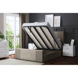 DS Living Elara Small Double Cream Winged Panel Ottoman Bed with Headboard - Wilko - thumbnail 6