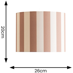 ValueLights Callie Colour Clash Natural and Brown Striped Fabric Small Drum Lamp Shade - Size: 20 x 26 x 26cm - Multi - Wilko - thumbnail 6