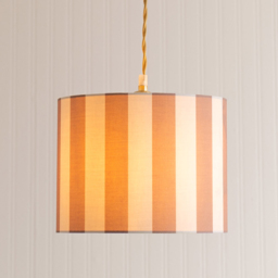 ValueLights Callie Colour Clash Natural and Brown Striped Fabric Small Drum Lamp Shade - Size: 20 x 26 x 26cm - Multi - Wilko - thumbnail 3
