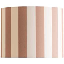 ValueLights Callie Colour Clash Natural and Brown Striped Fabric Small Drum Lamp Shade - Size: 20 x 26 x 26cm - Multi - Wilko - thumbnail 1