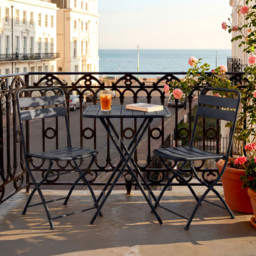 Artemis Home Colourways 2 Seater Black Vibrant Folding Bistro Set - Wilko - thumbnail 1
