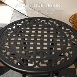 Outsunny Cast Aluminium Frame Round Garden Table Black - Size: 52.5 x 60 x 60cm - Wilko - thumbnail 5