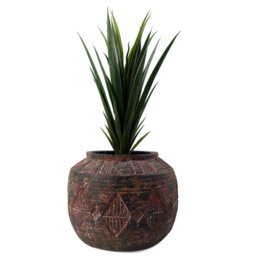Botanik Aztec Diamond Planter 27 x 36cm - Size: 27 x 36 x 36cm - Brown - Wilko - thumbnail 3