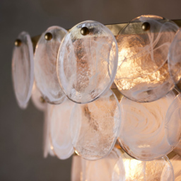 Merano Trapani White Clear Glass Antique Gold Paint Pendant Light - Size: 63.5 x 63.5 x 212.5cm - Wilko - thumbnail 6